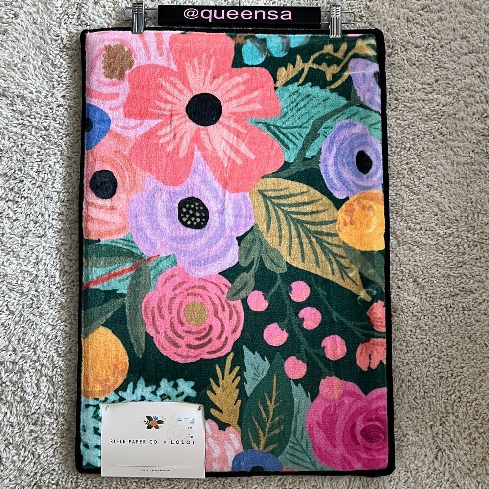 Rifle Paper Co. x Loloi Floral Delilah bath rug. - Picture 2 of 13
